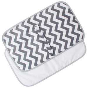 Portable Baby Nappy Changing Mat - Grey / Waves
