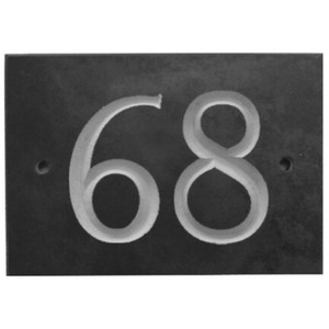 Black Slate Number 68 - Black by The House Nameplate Company