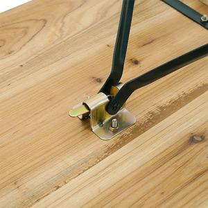 Foldable Firwood Trestle Table Bench Iron Stand Garden Camping - Light Brown / 76cm by Livingandhome