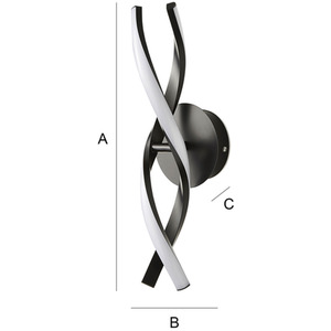 Infinity IP44 Rated Double Twist Integrated LED Wall Ceiling Light - Matte Black by ValueLights