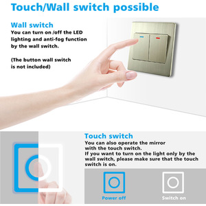 Bathroom Mirror with LED Lights, Black Frame, Rectangle by AicaBathroom