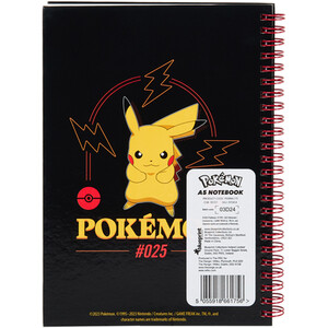 Pokemon Pikachu A5 Notebook - Black