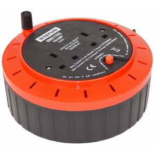5M 2 Socket Reel with Thermal Cut Out - Orange by Status
