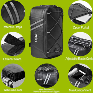 Eelo Bike Pannier Bag for Bicycle Rack - Waterproof, 7L - Black by eelo