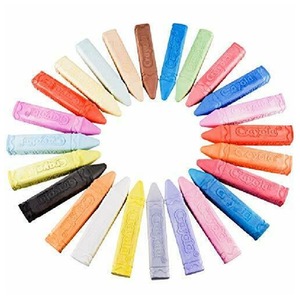 Childrens Crayola Box of 24 Sidewalk Washable Anti-Roll Bright Coloured Chalks - Multicoloured by Crayola