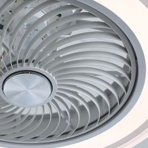 Acrylic Round LED Ceiling Fan Light with Fan Guard - White by Livingandhome