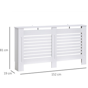 White Painted Radiator Cover with Horizontal Slats - White by HOMCOM