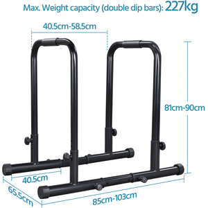 Adjustable Dip Bar for Home Gym - Black by Yaheetech