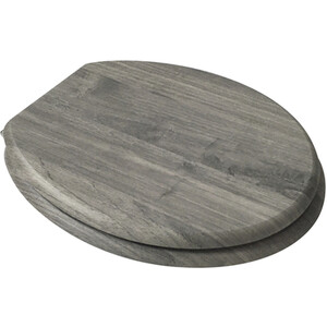 Wooden Effect Toilet Seat - Grey