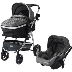 3 in 1 Deluxe Pushchair Stroller by Bambico