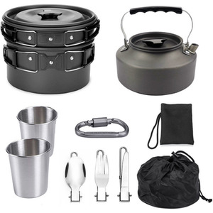 Outdoor Camping Cooking Set - Black