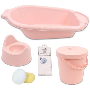 Pink Mini Bathing Bundle - Pink With Whale Towel by Junior Joy