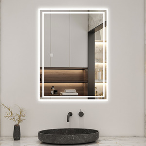 LED Bathroom Mirrors with Socket, Dimmable by AicaBathroom