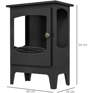 HOMCOM Freestanding Bioethanol Fireplace with 1.2L Tank and Flame Snuffer - Black by HOMCOM
