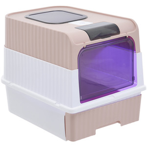 Fully Enclosed UV Sterilization Cat Litter Box by Livingandhome