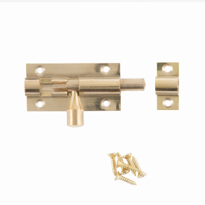 Brass Door Bolts Straight - Brass / 5cm by Hiatt