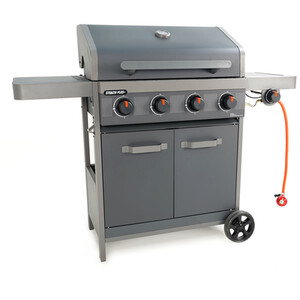 Arizona 4 Burner Gas BBQ with Side Burner - Black