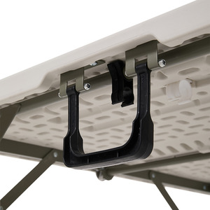 Outdoor Folding Camping Table with Handle - White / 86cm by Livingandhome