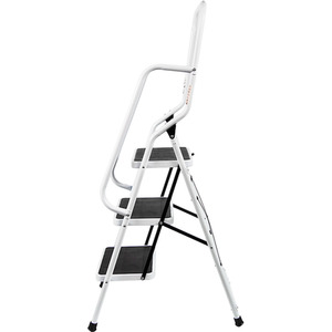 Step Ladder With Handrail - White / 3-Step by Vida Designs