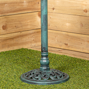 63cm Tall 40cm Diameter Traditional Resin Garden Bird Bath - Green by Samuel Alexander