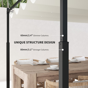 Outsunny 3 x 3(m) Outdoor Pergola with Retractable Roof - Cream by Outsunny