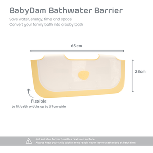 BabyDam Bathwater Barrier alternative to a baby bath suitable from birth - Lemon by BabyDam