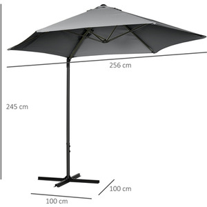 Outsunny 2.5M 360 degree Rotation Garden Cantilever Parasol by Outsunny