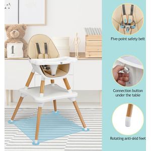 4-in-1 Convertible Baby High Chair-Brown - Brown by Costway