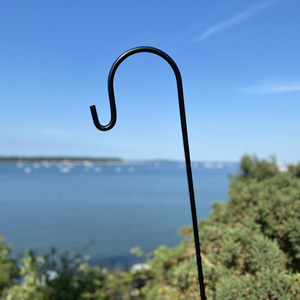 Garden Shepherds Crook Black Metal Border Hooks (2.18m) - Black
