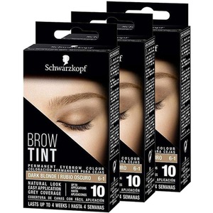 Schwarzkopf Brow Tint Professional Dark Blonde Permanent Eyebrow Dye Tinting Kit - Buy 3 - DarkBlonde / 6cm / 0.12kg by Schwarzkopf