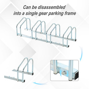 HOMCOM Bike Stand Parking Rack 2022 - Silver / 110L x 33W x 27H cm by HOMCOM