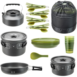 Camping Cookware 27Pc Set 4 Person with Kettle - Black by Trail