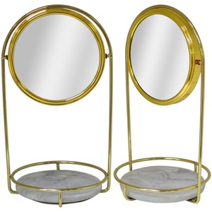 Marble Counter Top Vanity Mirror - Gold by Maison Des Cadeaux
