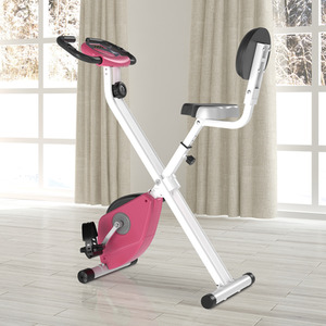 HOMCOM Magnetic Resistance Foldable Exercise Bike - Pink by HOMCOM