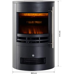 HOMCOM Electric Fireplace Heater 900W,1800W-Black - Black