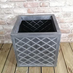 Large Lazio Square Pewter Garden Planter - Grey by Samuel Alexander