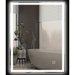 HOMCOM LED Bathroom Mirror with Lights Dimmable Touch Switch with 3 Colours - Silver by HOMCOM