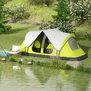 Outsunny Camping Tent with 2 Bedroom and Waterproof Rainfly by Outsunny