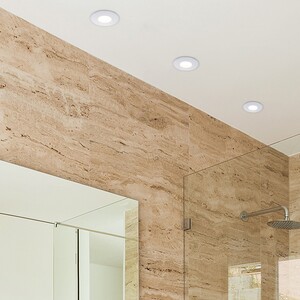 Downlight IP65 White Bathroom Ceiling Downlight - White by ValueLights