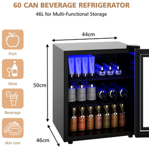 46L Mini Fridge Beverage Cooler Refrigerator - Black by Costway