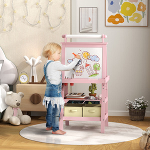 AIYAPLAY Double-Sided Art Easel for Kids w Paper Roll - Pink by AIYAPLAY