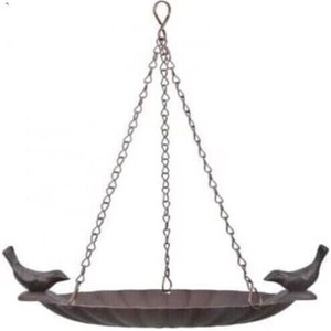 Cast Iron Hanging Bird Feeder - Brown by Garden Mile