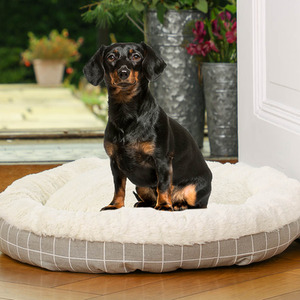 Country Grey Donut Pet Bed - Grey by Noah's Ark