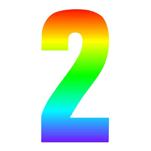 Rainbow Self Adhesive Number Sticker