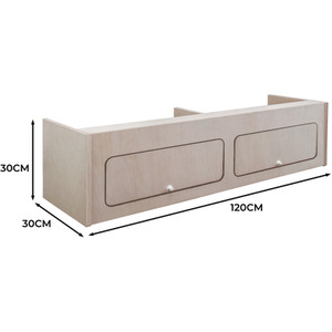 Overhead Camper Van Cabinets - Natural / 120 x 30 x 30 cm / Plain by Monster Shop