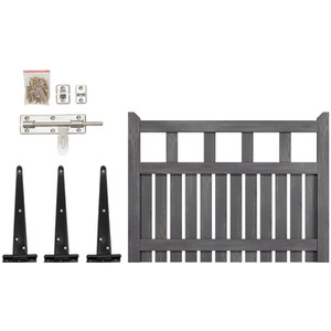 Spruce Wood Garden Fence Gate with Raised Sides by Livingandhome