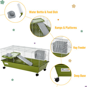 Pawhut Small Animal Cage Hutch - Green by Pawhut