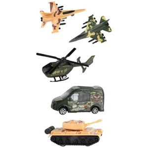 Kids 5PCS Pull-Back Action Special Forces Military Land Air Vehicles Set Toy - Multicolour by UMKYTOYS