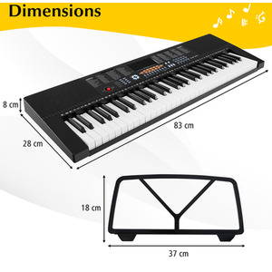 61-Key Electronic Keyboard Piano - Black by Costway
