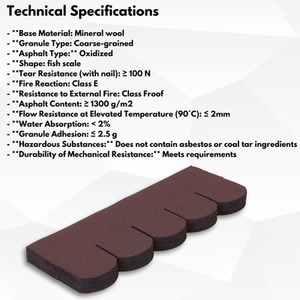 25 Pieces Asphalt Roof Shingles Fish Scales Design - Brown by NOVECRAFTO